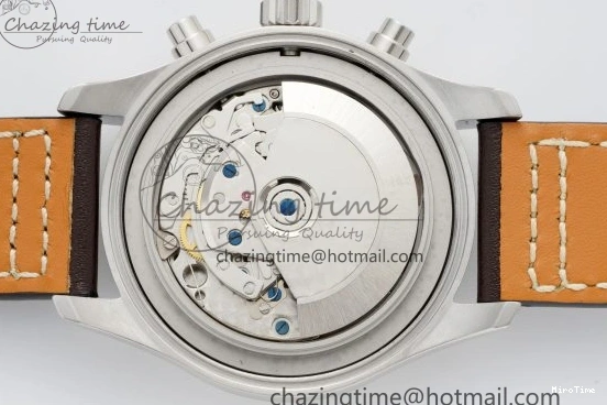 MIROTIME 0323 Pilot Chrono SS AZF 1:1 Best Edition Blue Dial on Brown Leather Strap A TimelessDesign 7060